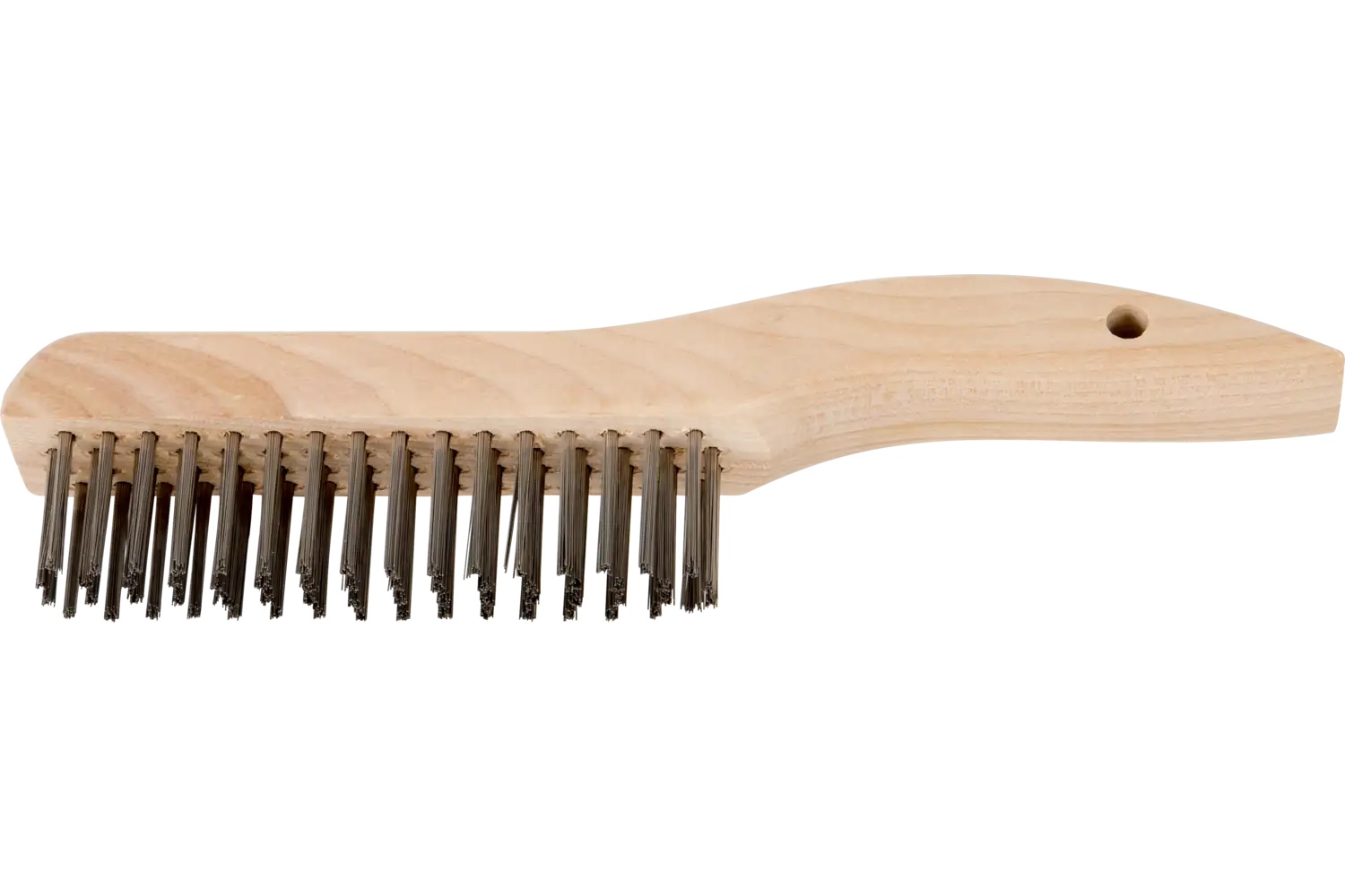 Show details for Pferd Shoe Handle Scratch Brush 4X16 Rows .012 Stainless Steel Wire Wooden Block Picture of Pferd Shoe Handle Scratch Brush 4X16 Rows .012 Stainless Steel Wire Wooden Block